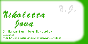 nikoletta jova business card